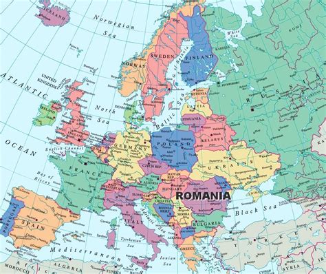map of europe including romania
